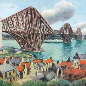 The Forth Rail Bridge - North Queensferry Print circa 1910s