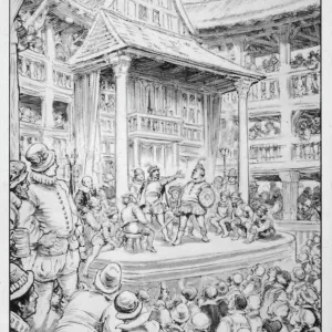 Globe Theatre Performance Print Globe Theatre Performance Print