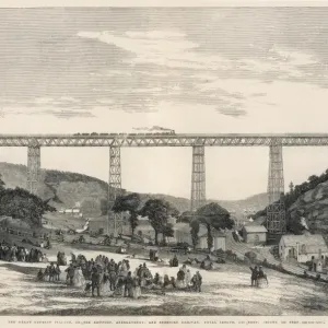 Crumlin Viaduct Print: Victorian Train Passage in Wales