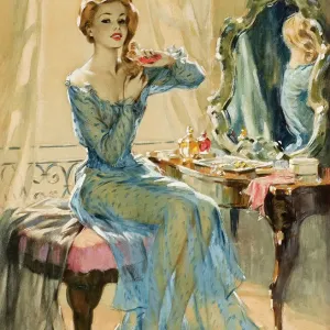 Print of Woman in a Garden by Mary Evans