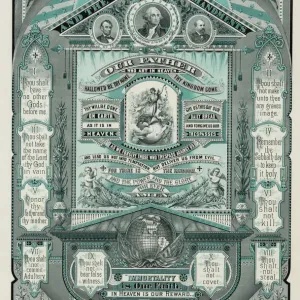 The Lords Prayer and the Ten Commandments Print, c1882 The Lords Prayer and the Ten Commandments Print, c1882