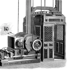 1890 OTIS Electric Elevator Print