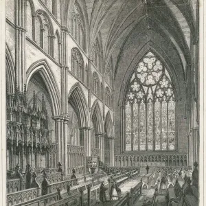 Ripon Cathedral Interior Print: Gothic Choir Stalls