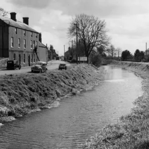 The River Nene Print: A 1950s Village Scene