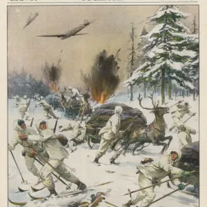 Soviet Air Attack on Finnish Supply Train Print