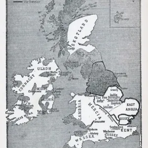 Viking Britain Print: Map of the British Isles during Viking Era