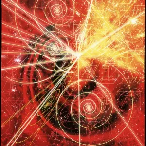 Particle tracks on geometric patterns Print