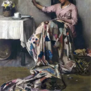 Print of The Patchwork Quilt, an oil painting on canvas