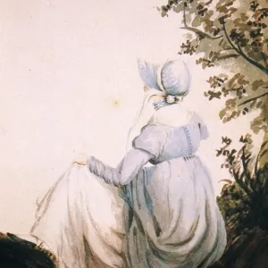 Jane Austen Print, Watercolor by Cassandra Austen, 1804