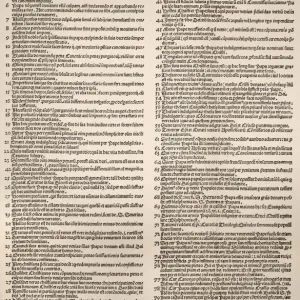 Print of Martin Luther's 95 theses nailed to a church door in 1517
