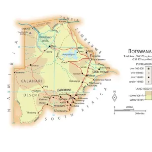 Botswana Map Print