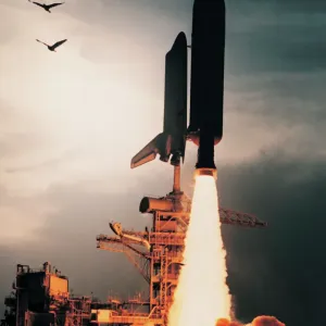 Print of Space Shuttle Discovery Launch