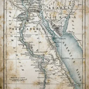 Fine Art Storehouse Print: Map of Egypt Illustration