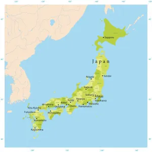 Highly Detailed Japan Vector Map for Print