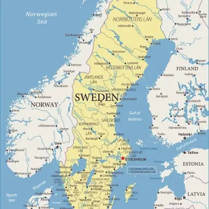 Sweden Vector Map Print - Fine Art Illustration
