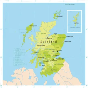 Highly Detailed Scotland Vector Map for Print
