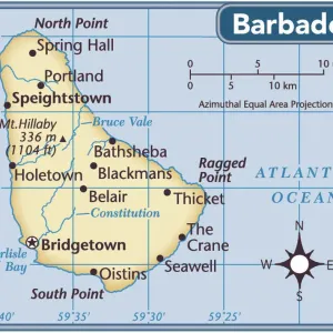 Barbados Country Map Print 2011 Edition Reference Maps