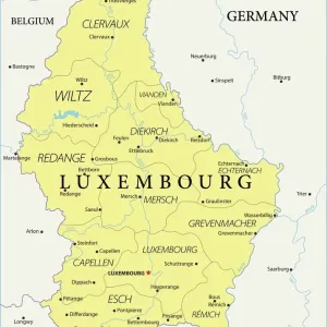 Luxembourg Vector Map Print - Reference Map