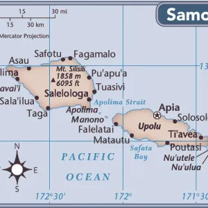 Samoa Reference Map Print 2011 Edition