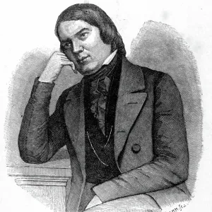 Robert Schumann Print, a portrait of the German composer Robert Schumann Print, a portrait of the German composer