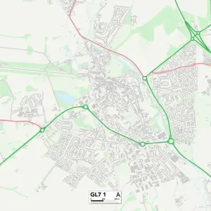 Cotswold GL7 1 Print Map