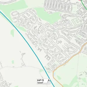 Luton LU1 5 Postcode Sector Print Map