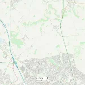Luton LU3 3 Postcode Sector Map Print