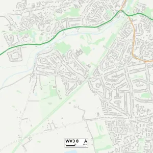 Wolverhampton WV3 8 Print Map Sector Wolverhampton WV3 8 Print Map Sector