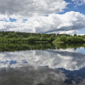 Cloud Reflection Print, River Glomma, Alvdal, Norway