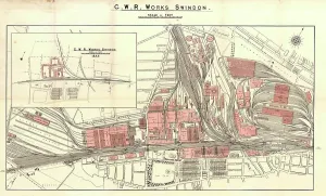 Material Gráfico Y Documentos Imprime: Mapa de Swindon Works circa 1940