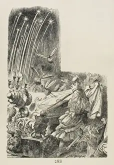 Lewis Carroll Illustrations For Sale Imprime: Alice Pulls Tablecloth