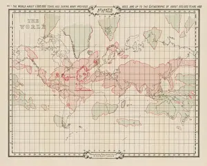 Impresiones de El mapa que muestra a Atlántida durante el período de su mayor prosperidad Civilizaciones Antiguas Imprime: Atlas / Mappa