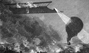 Historical Fiction Illustrations Imprime: Attack on Balloon