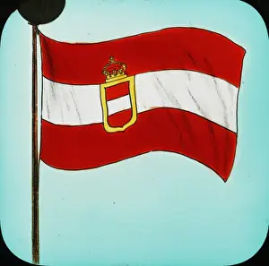 Coloured Lantern Slides Imprime: Austrian Flag