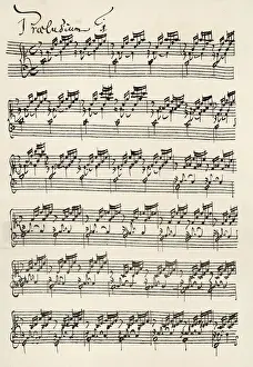 Partitura de Preludio de Bach