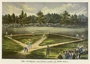 Estadios De Béisbol Imprime: Un juego de béisbol