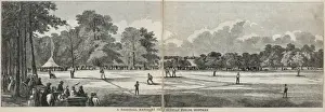Vintage Baseball Illustration Imprime: A baseball match at the Elysian Fields, Hoboken