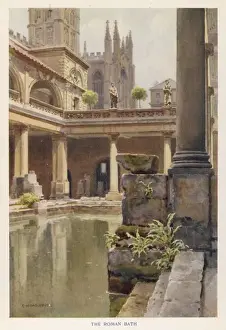 Bath England Imprime: Bath / Roman Bath / 1908