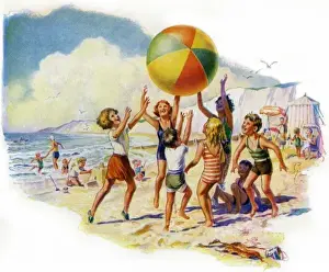 Children Playing On The Beach Imprime: On the beach