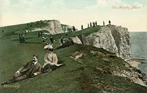 Historical Beach Scenes Imprime: Beachy Head / 1908