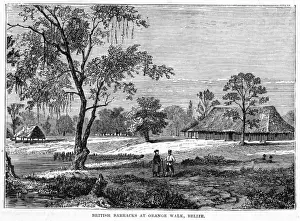 Impresiones de Las barracas británicas en Belmopán no se refieren a la ciudad de Belice; sin embargo, las tropas británicas estaban presentes en el territorio que hoy es parte del país Ciudad De Belice Imprime: Barracas de Belice