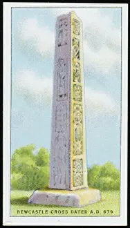 Impresiones de Bewcastle Cross en Cumbria está ubicado en el cementerio de la iglesia del pueblo y se afirma que es Inglaterra's más antiguo reloj solar Cumberland Imprime: Cruce de Bewcastle