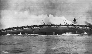 World War I Historical Pictures Imprime: The Blucher sinking