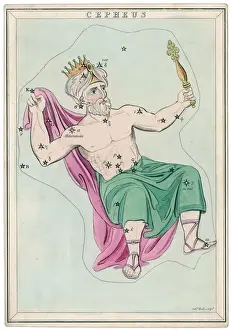 Ancient Greek Constellations Imprime: Cepheus Star Map