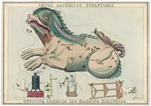 Cartas Astrales Imprime: Mapa de las estrellas Cetacea