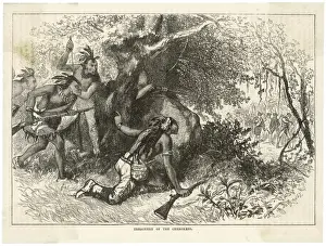 Native American Warfare Imprime: Cherokees Attack British