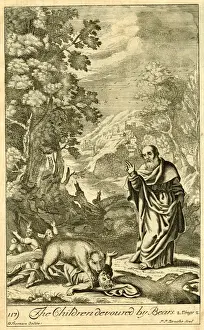 Wild Animal Artwork Imprime: The children devoured by bears