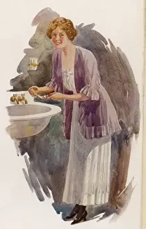 Vintage Toothpaste Advertisement Imprime: About to Clean Teeth