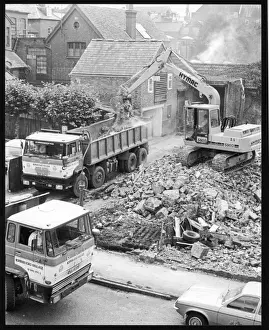 Historical Construction Sites Imprime: Clearing Rubble