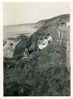 Historical Cornwall Images Imprime: The Cliffs, Hemmick Beach, Cornwall